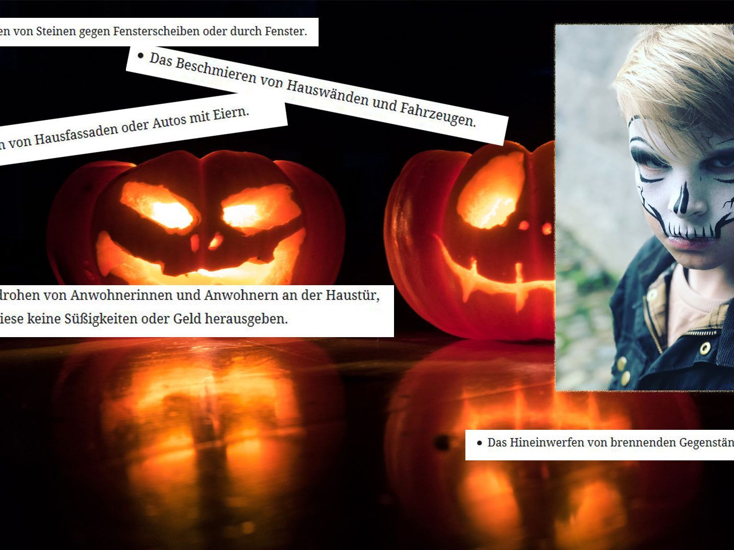 Halloween und „Scherze“, die verboten sind