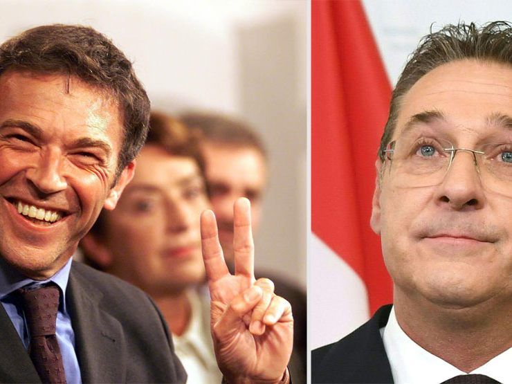 Zwei Schlüsselfiguren in der Geschichte der FPÖ: Jörg Haider und Heinz-Christian Strache