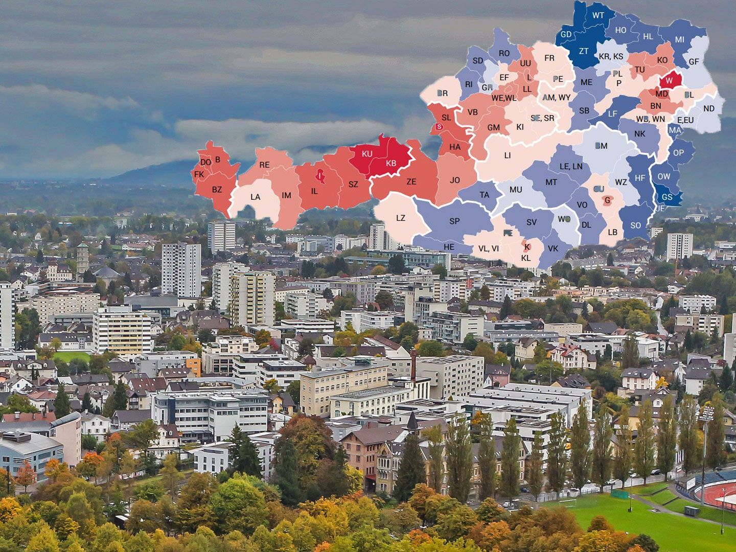 Nur Dornbirn ist teurer als Bregenz.