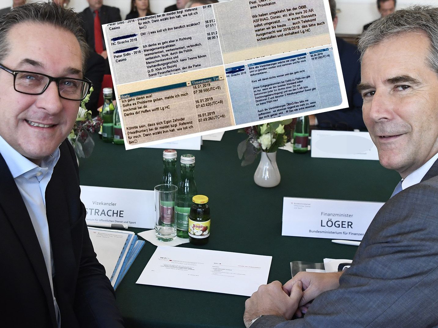 Die veröffentlichten Chat-Verläufe belasten Löger und Strache.
