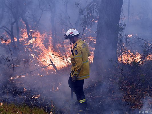 Feuerwehr im Kampf gegen die sich ausbreitenden Flammen