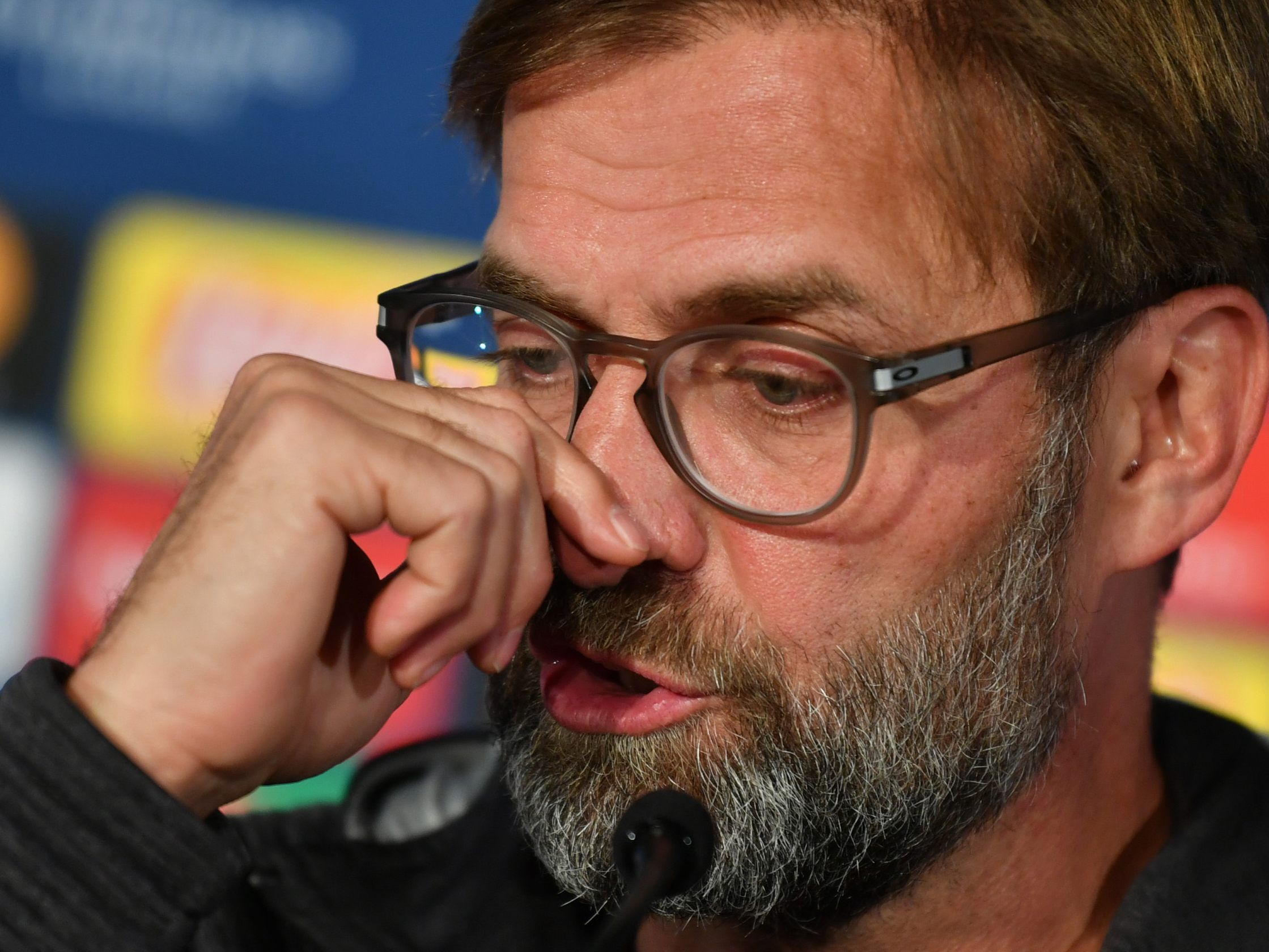Liverpool-Trainer Jürgen Klopp am Montag bei der Pressekonferenz in Salzburg.