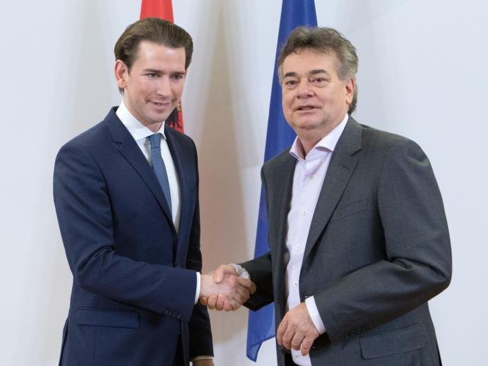 Handschlag zwischen Kurz und Kogler