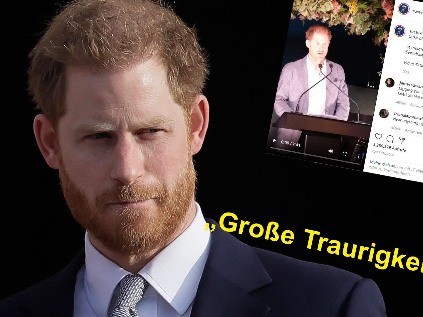 Prinz Harry bekundet "große Traurigkeit"