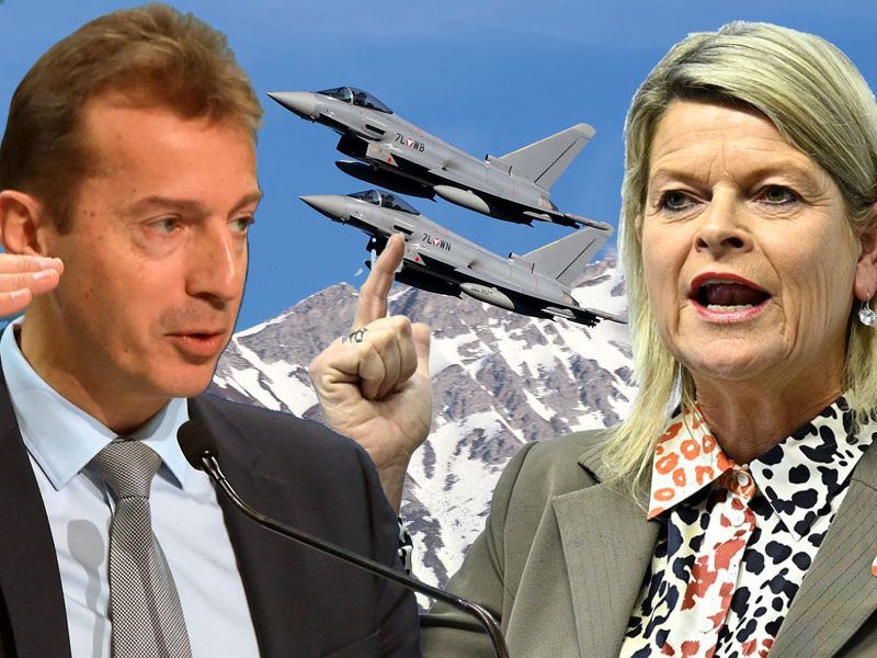 Airubs-Chef Guillaume Faury und Verteidiungsministerin Tanner