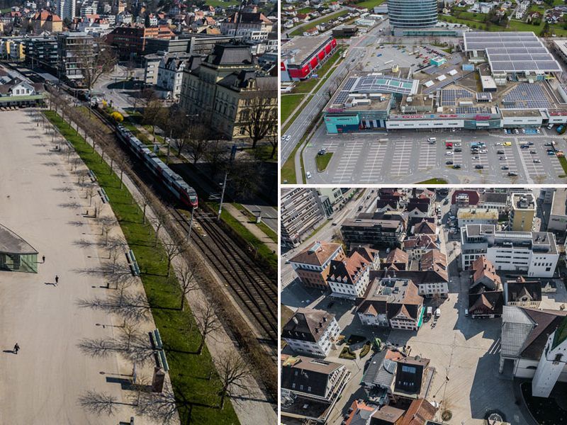 Hier wie da - kaum Menschen auf Vorarlbergs Straßen