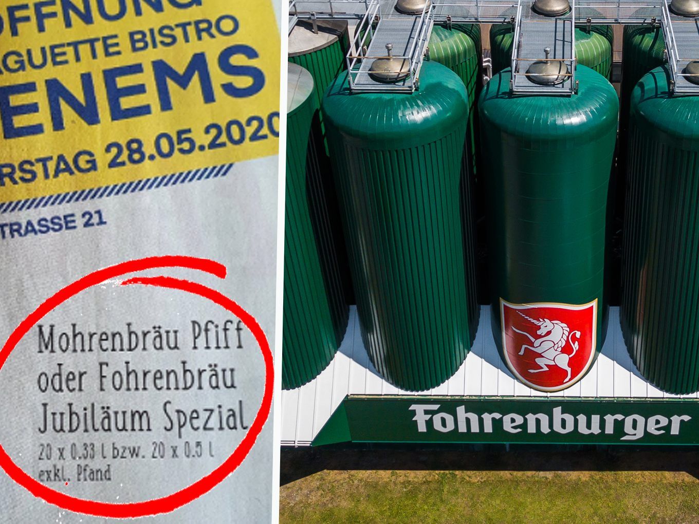 Aus "Fohrenburger" wurde im Prospekt "Fohrenbräu".