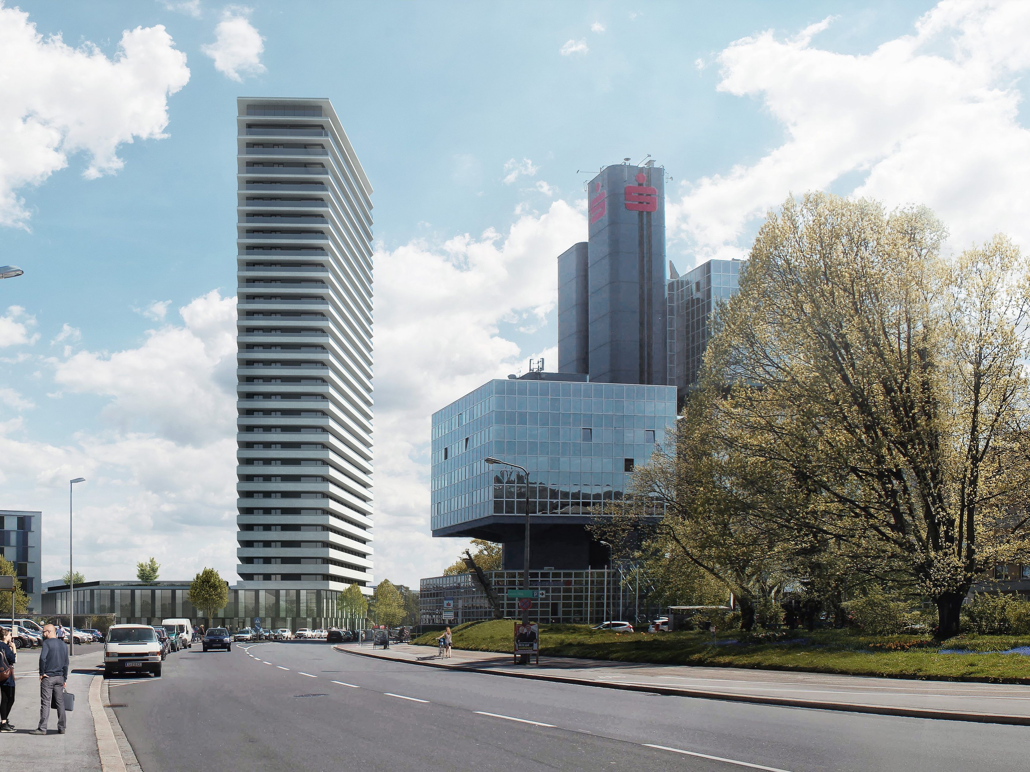 Der Bruckner Tower ist mit 95 Höhenmetern das höchste Wohngebäude in Linz.