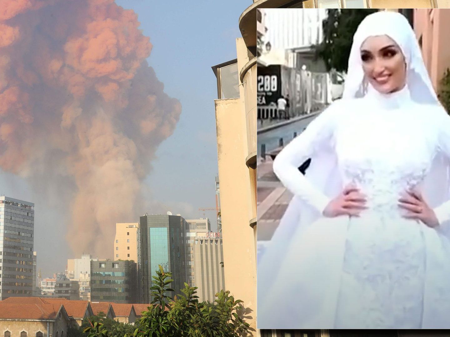 Eine Braut wurde in Beirut von der Explosion überrascht.