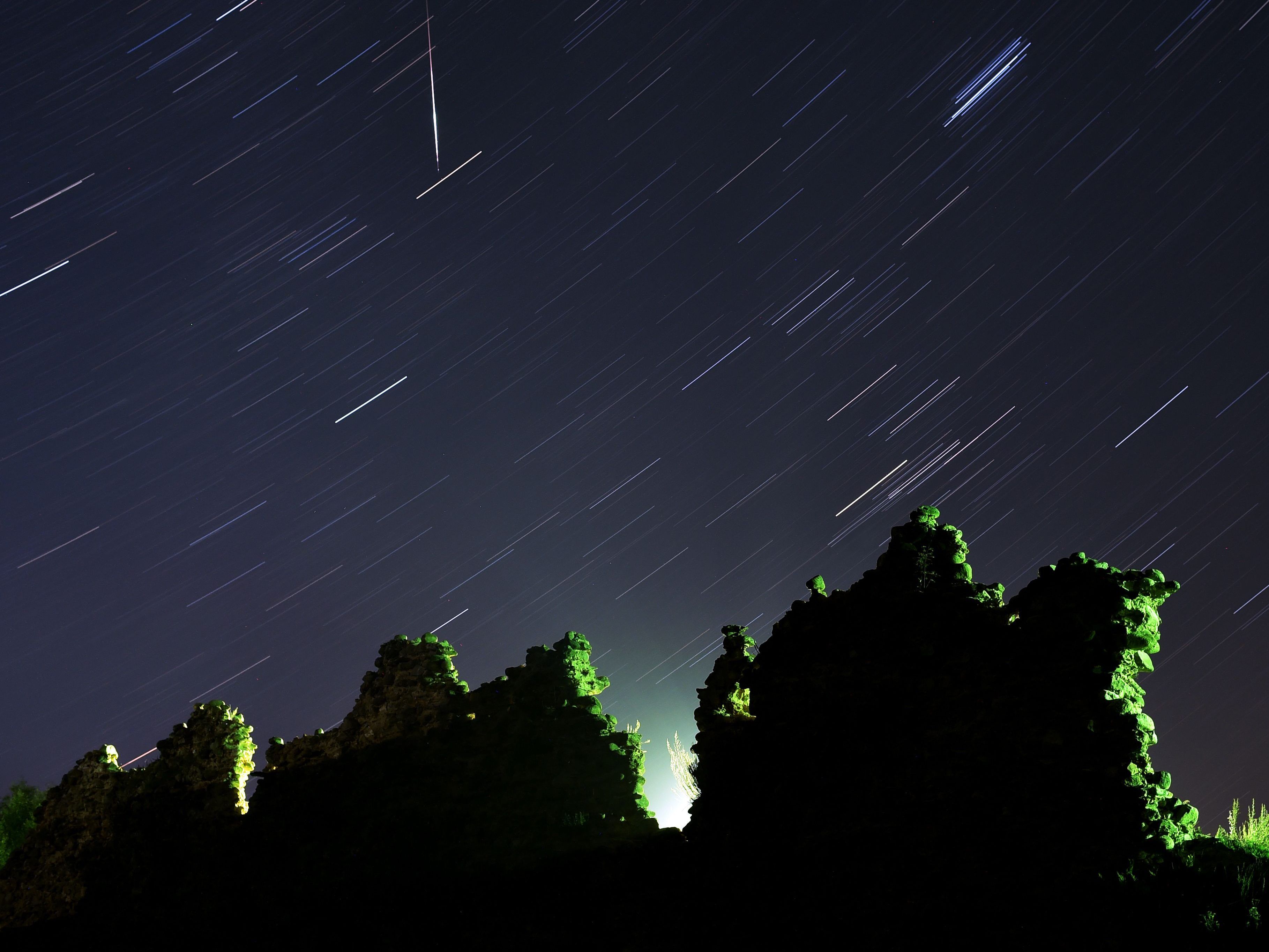 So sahen die Sternschnuppen der Perseiden (Meteorstrom) 2019 in Nevada aus.