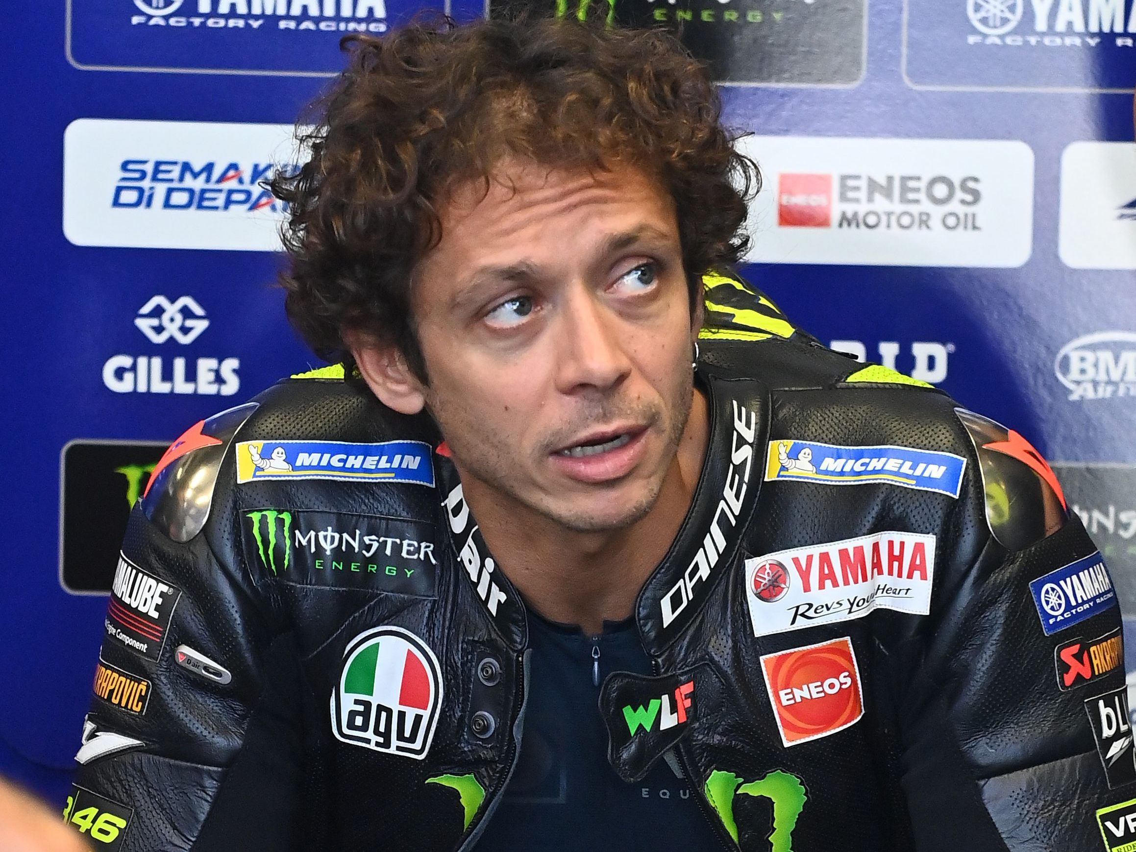 Valentino Rossi nach dem Unfall.