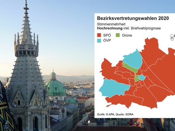 Das vorläufige Ergebnis der Wiener Bezirksvertretungswahl.