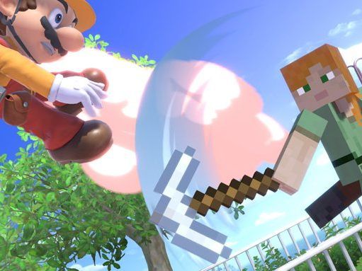 Mario trifft Minecraft.