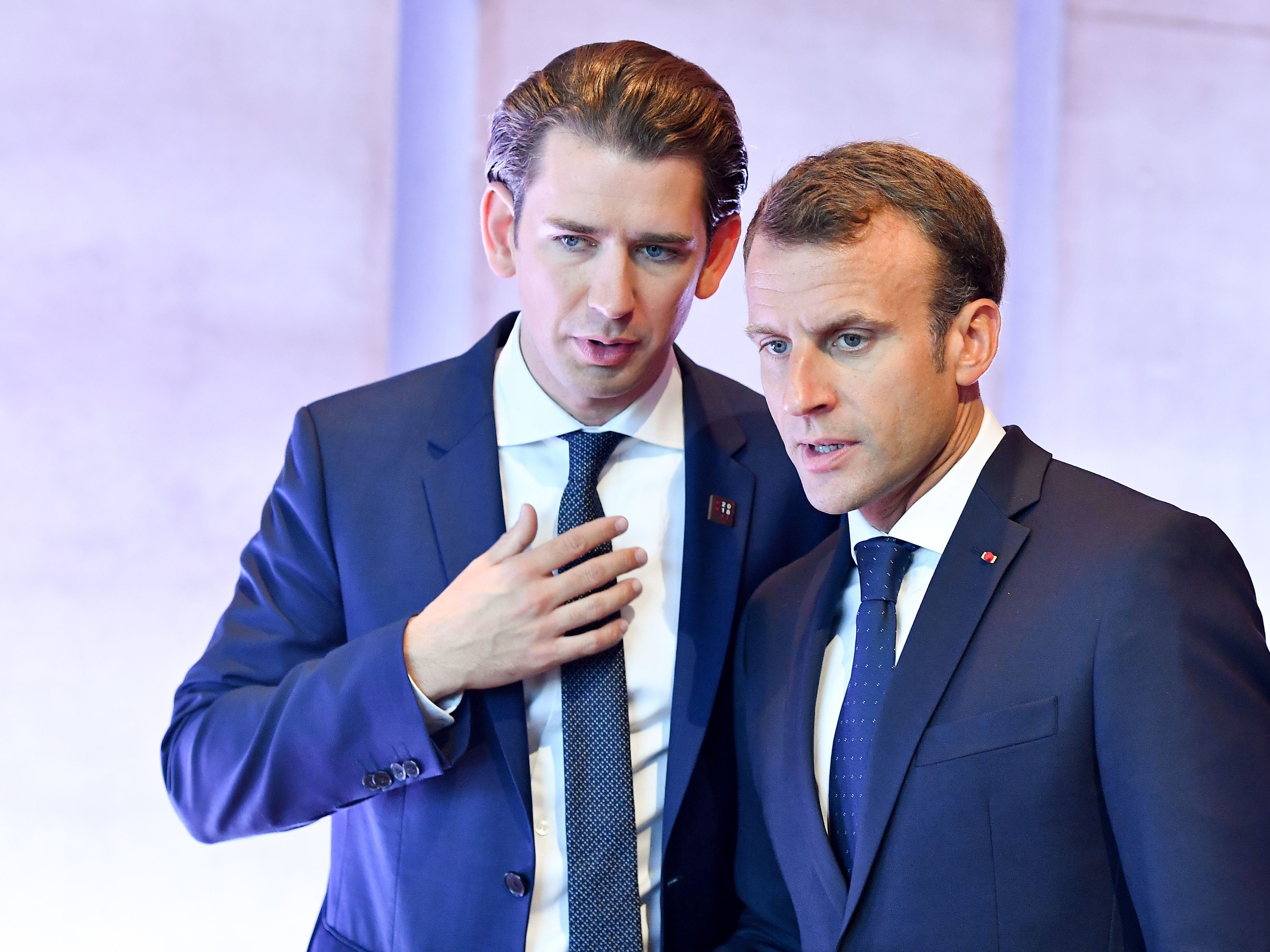 Kurz und Macron planen nach dem Anschlag in Wien gemeinsame Inititativen.