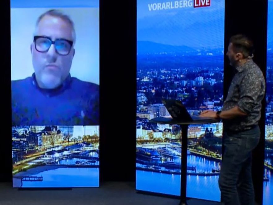 Der in der Schweiz tätige Medienmanager und Journalist Christian Ortner bei "Vorarlberg Live".