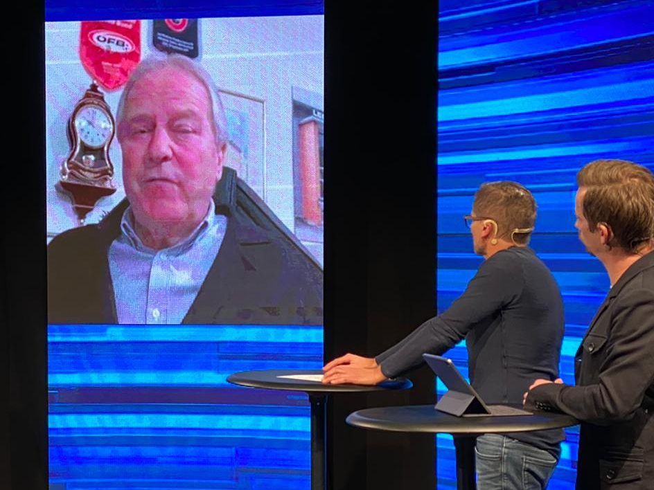 ÖFB-Präsident Leo Windtner war per Zoom in der erstenS endung von "MIXED ZONE" zugeschalten.