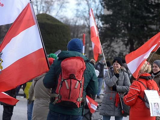 Mit Fahnen gegen Corona: Demo in Wien