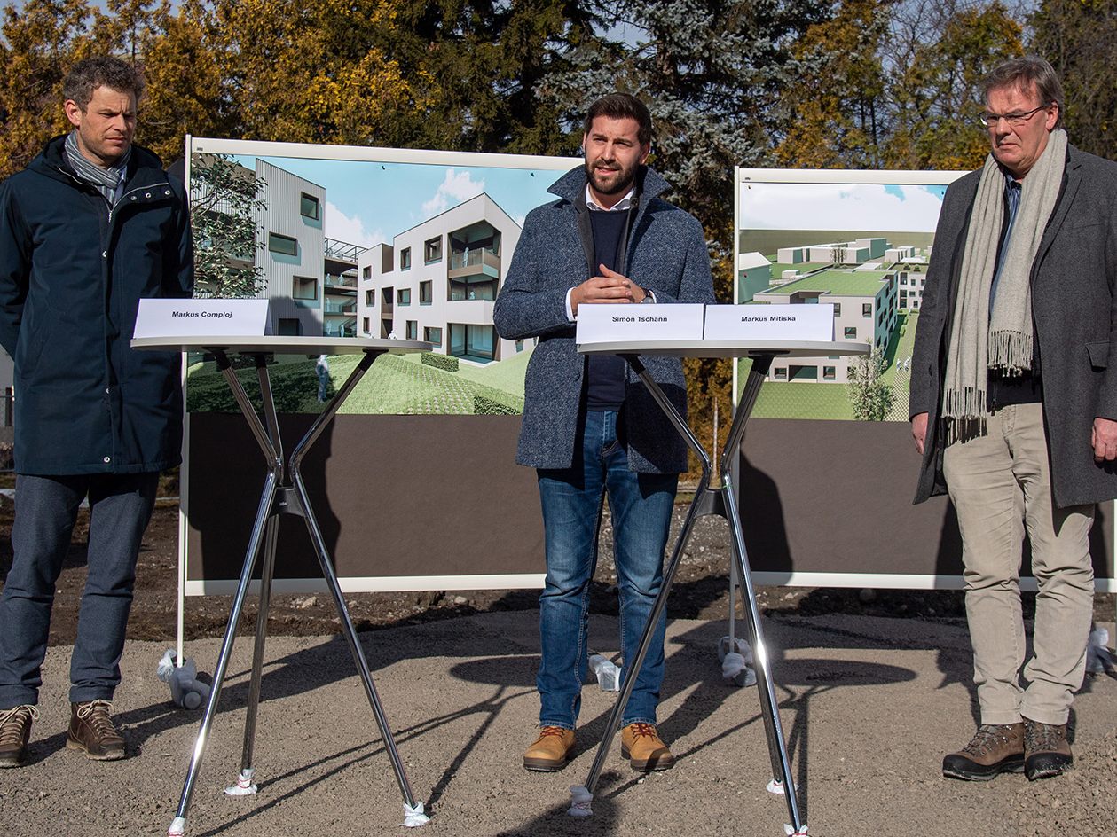 v.l. Markus Comploj (GMC), Simon Tschann (Bgm. Bludenz) und Markus Mitiska (Architekturbüro Mitiska und Wäger).