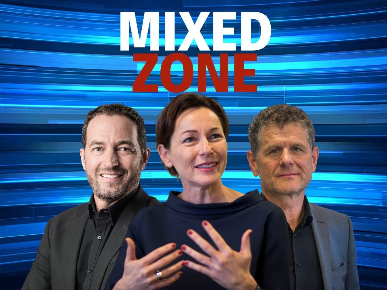 Wolfgang Hämmerle, Martina Rüscher und Horst Lumper (v.l.n.r.) zu Gast in der MIXE ZONE