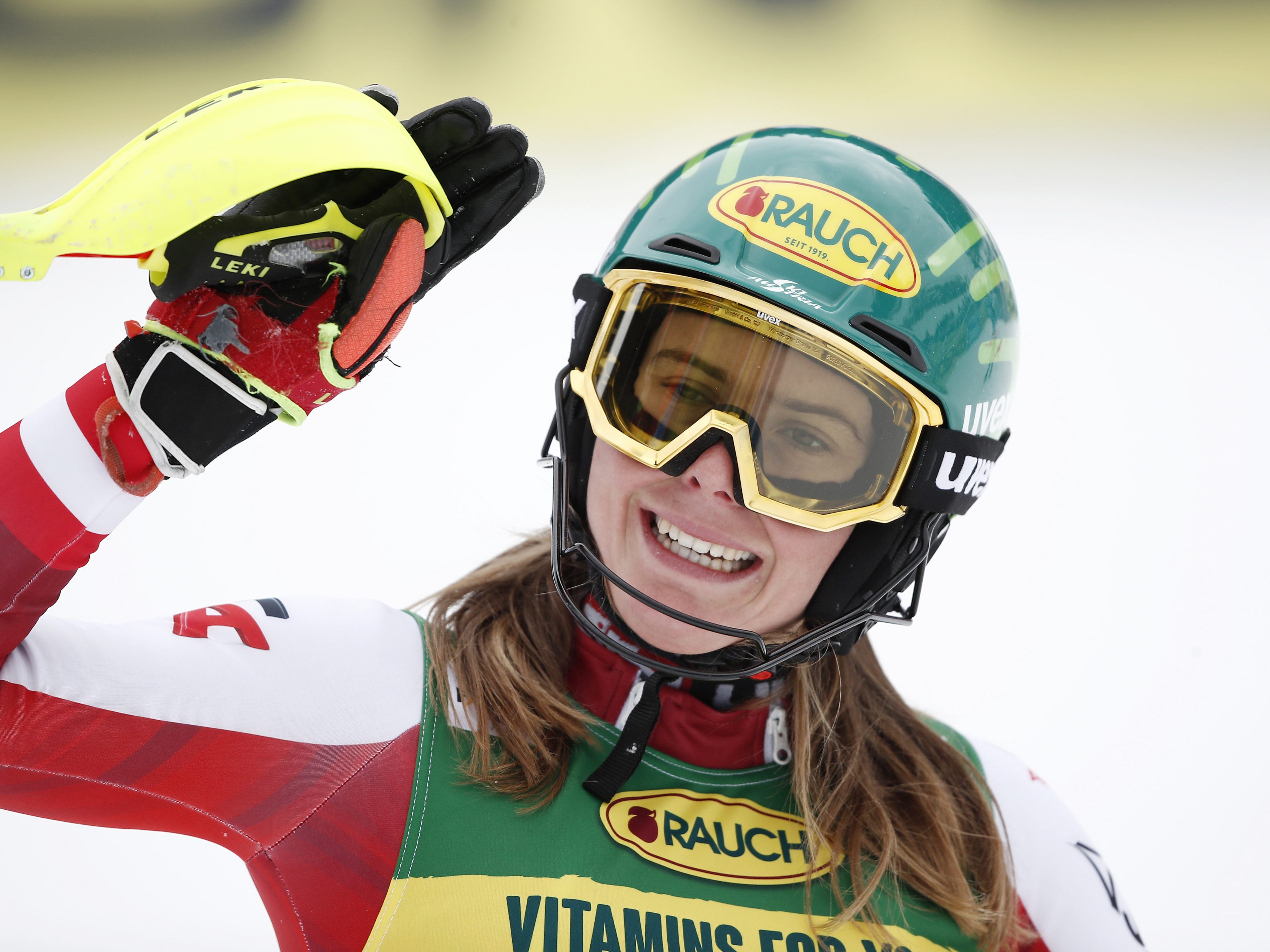 Katharina Liensberger kämpft um die Slalom-Kristallkugel.