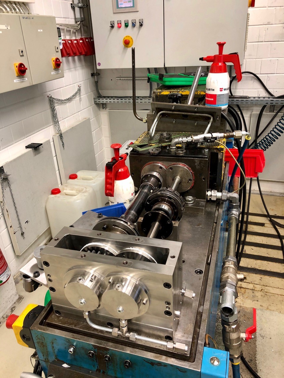 Getriebetest mit Wasserschmierung an der Technischen Universität München.