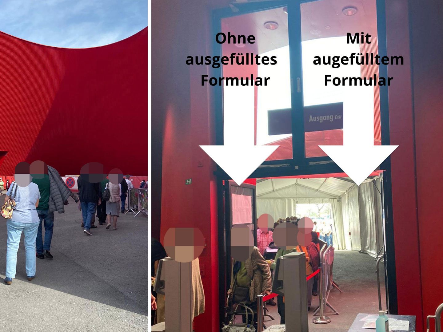 Beim Impfzentrum in Dornbirn kam es am Donnerstag zu langen Wartezeiten.