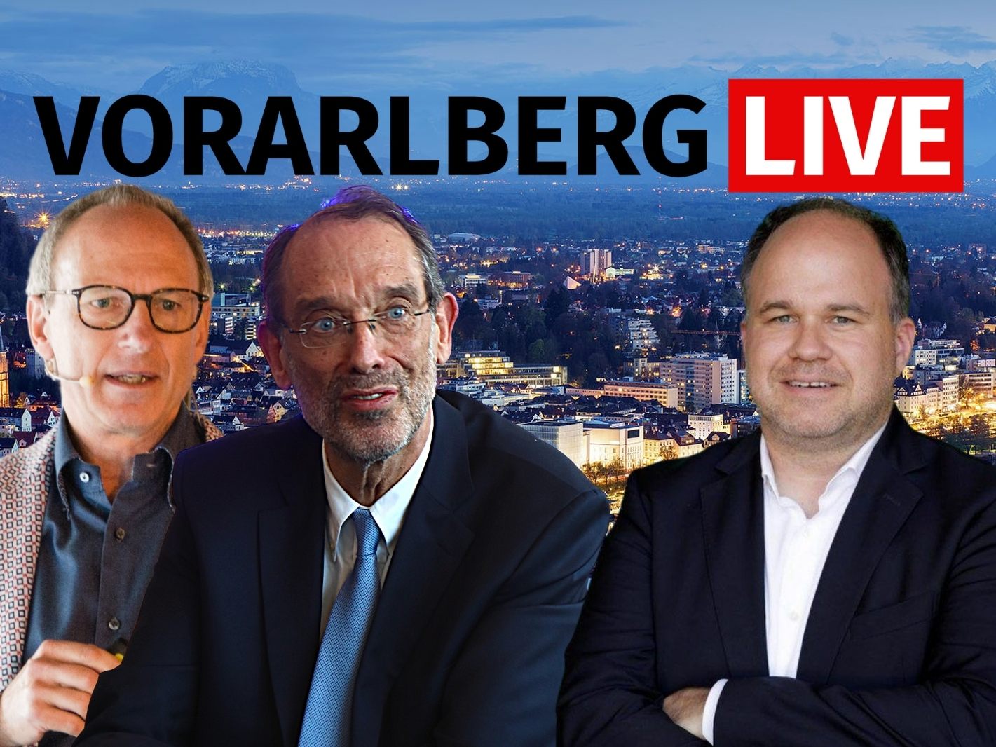 Primar DDr. Burghard Abendstein und Bildungsminister Heinz Faßmann im Gespräch mit Gerold Riedmann in "Vorarlberg LIVE".