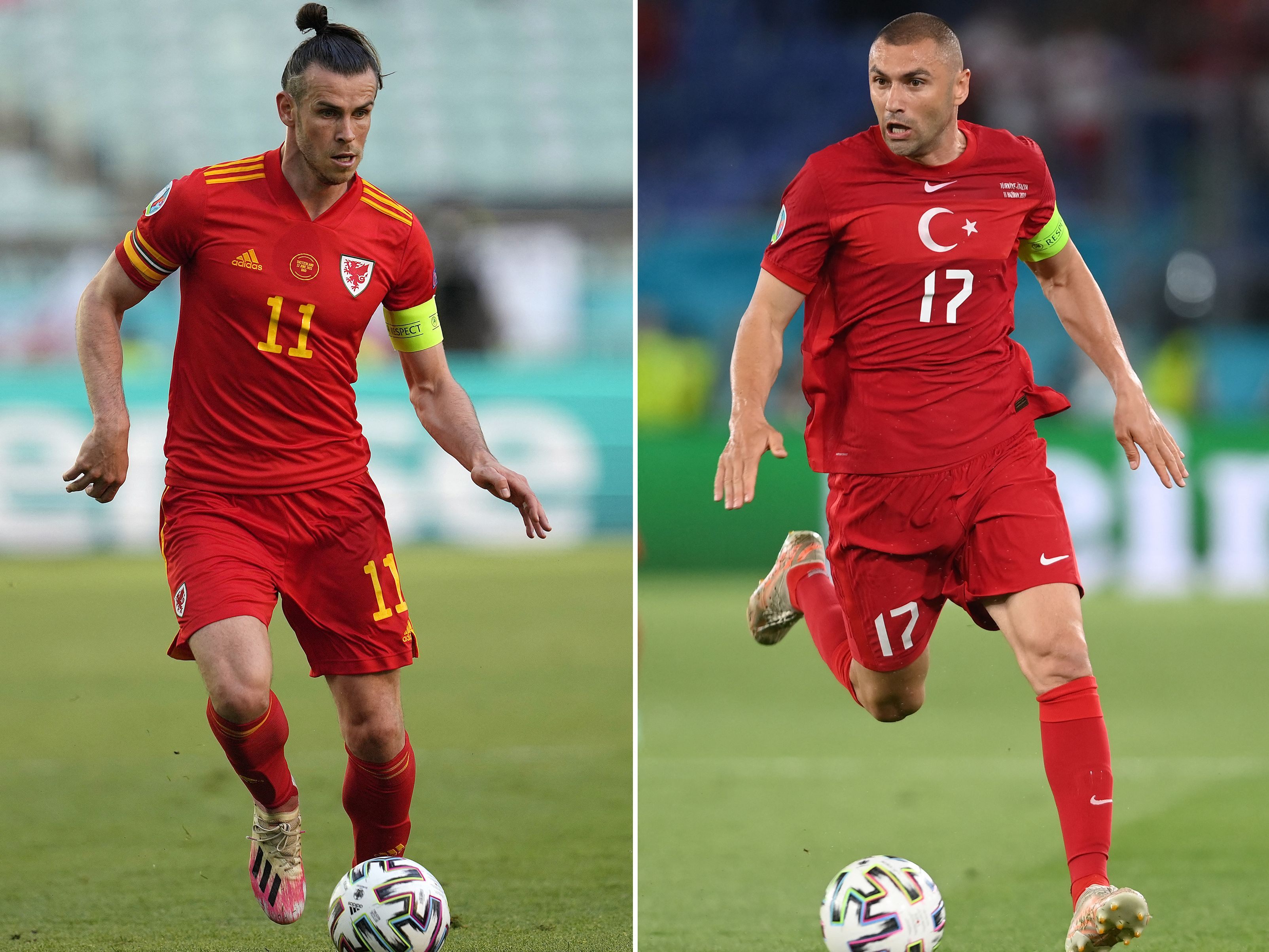 Gareth Bale (L) und Burak Yilmaz