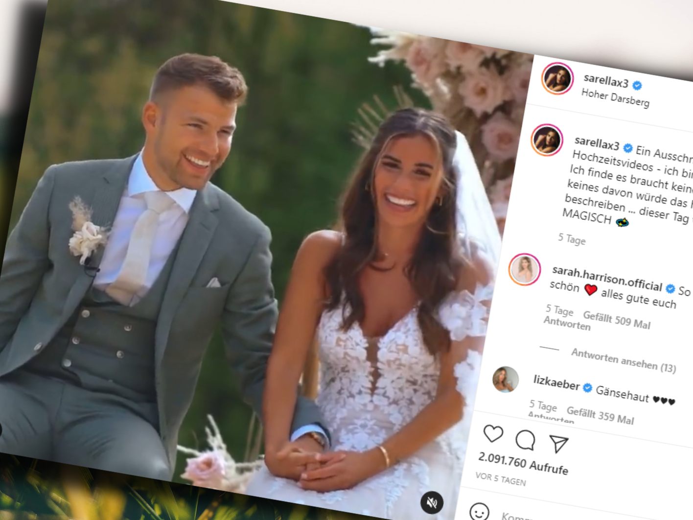Sarah Engels hat erst kürzlich geheiratet.