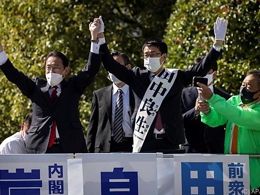 Japans Premier Kishida bei Wahlkundgebung