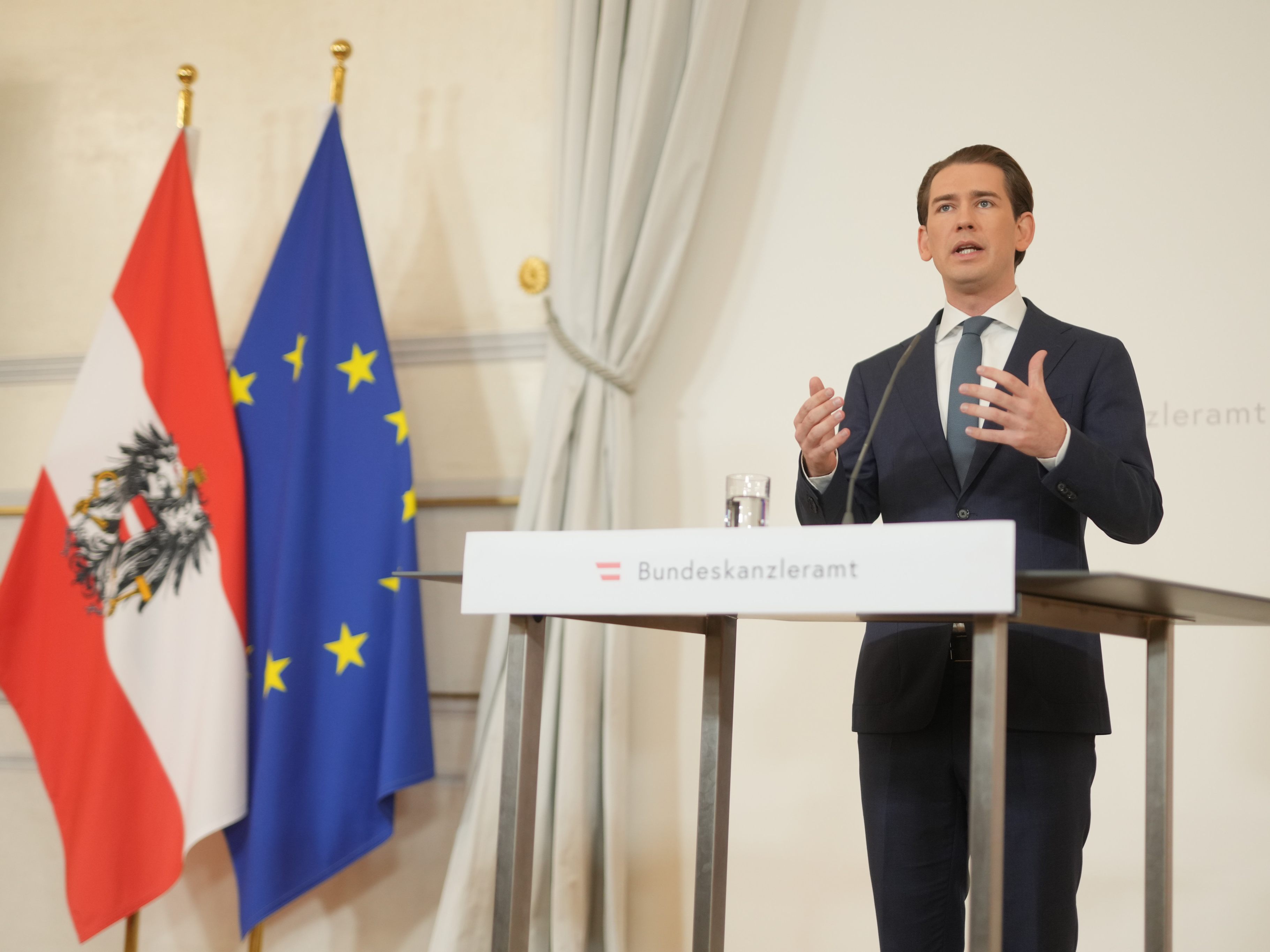 Bundeskanzler Kurz gab seinen Rücktritt bekannt.
