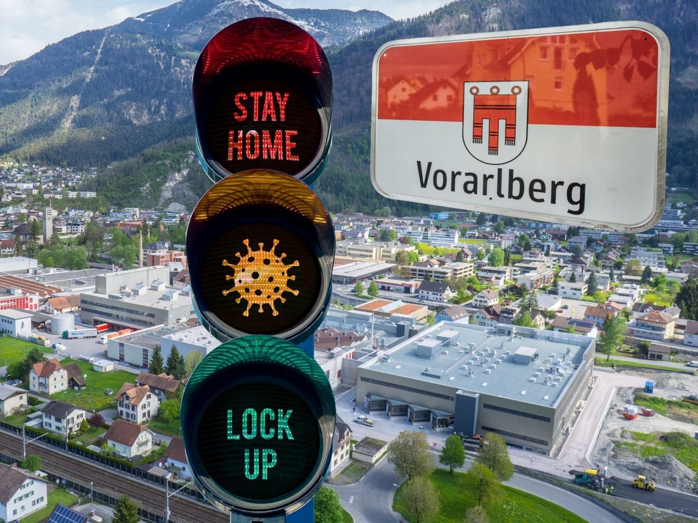 Vorarlberg ist weiterhin auf orange.