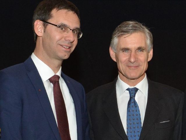 Wallner und Linhart beim Sicherheitsempfang 2018 im Landhaus.