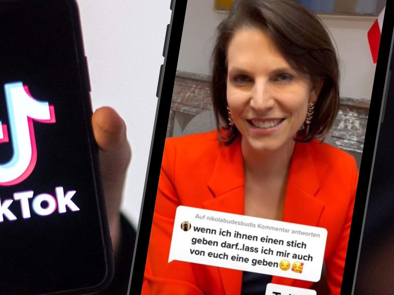 Ministerin Karoline Edtstadler ließ sich auf TikTok auch von einer zweideutigen Anfrage nicht verunsichern.