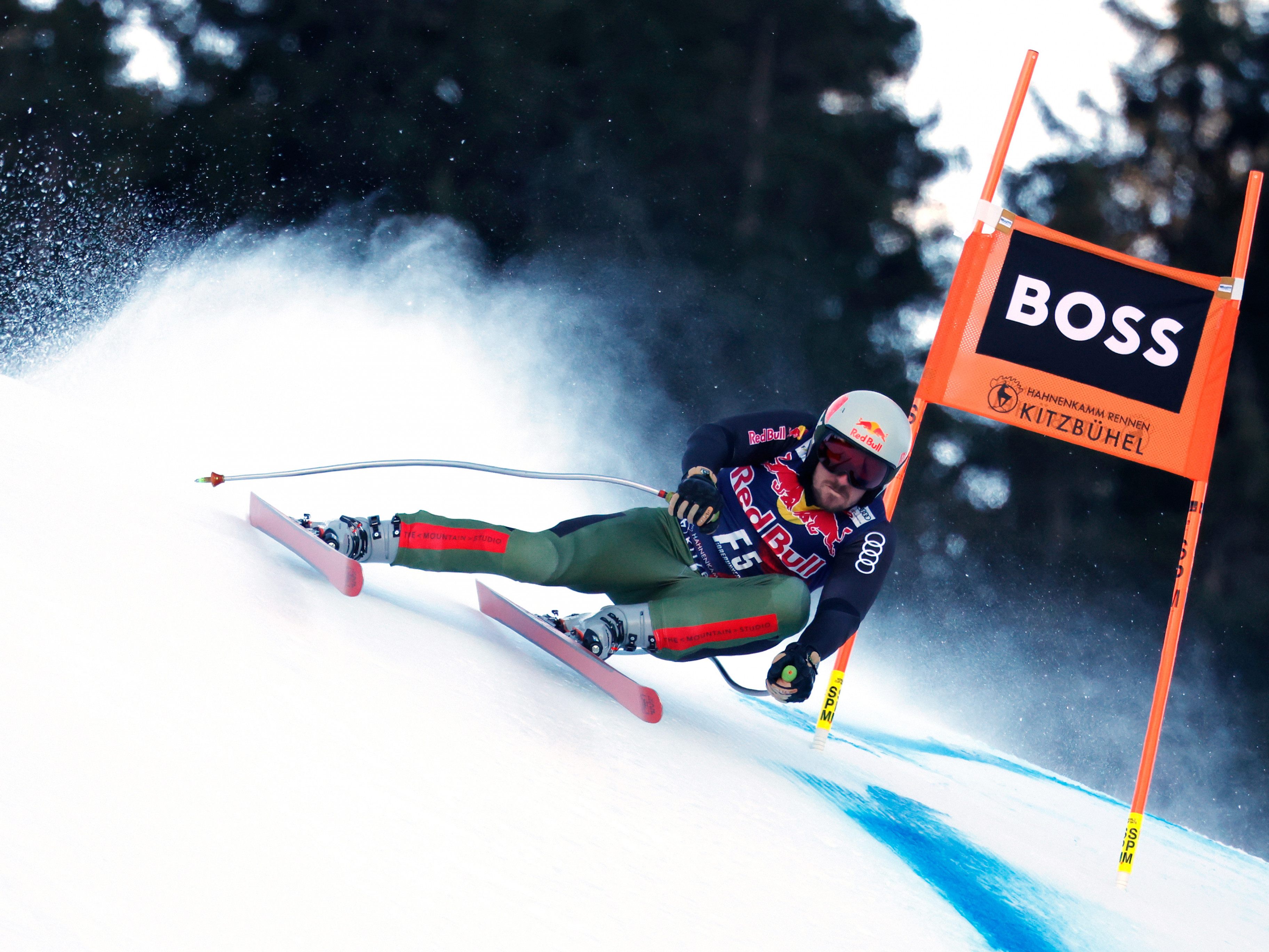 Marcel Hirscher am Mittwoch als Vorläufer auf der Streif.