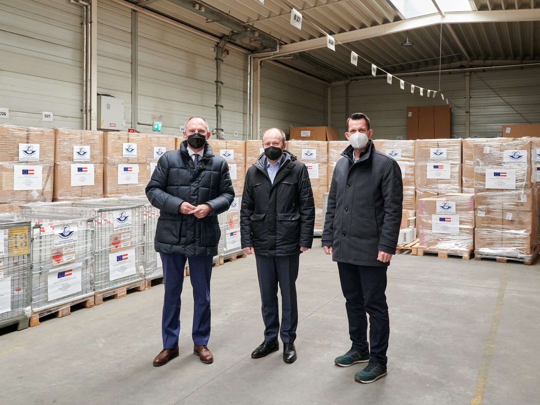 Fünf Lkw mit Hilfsgütern machten sich auf den Weg in die Ukraine.