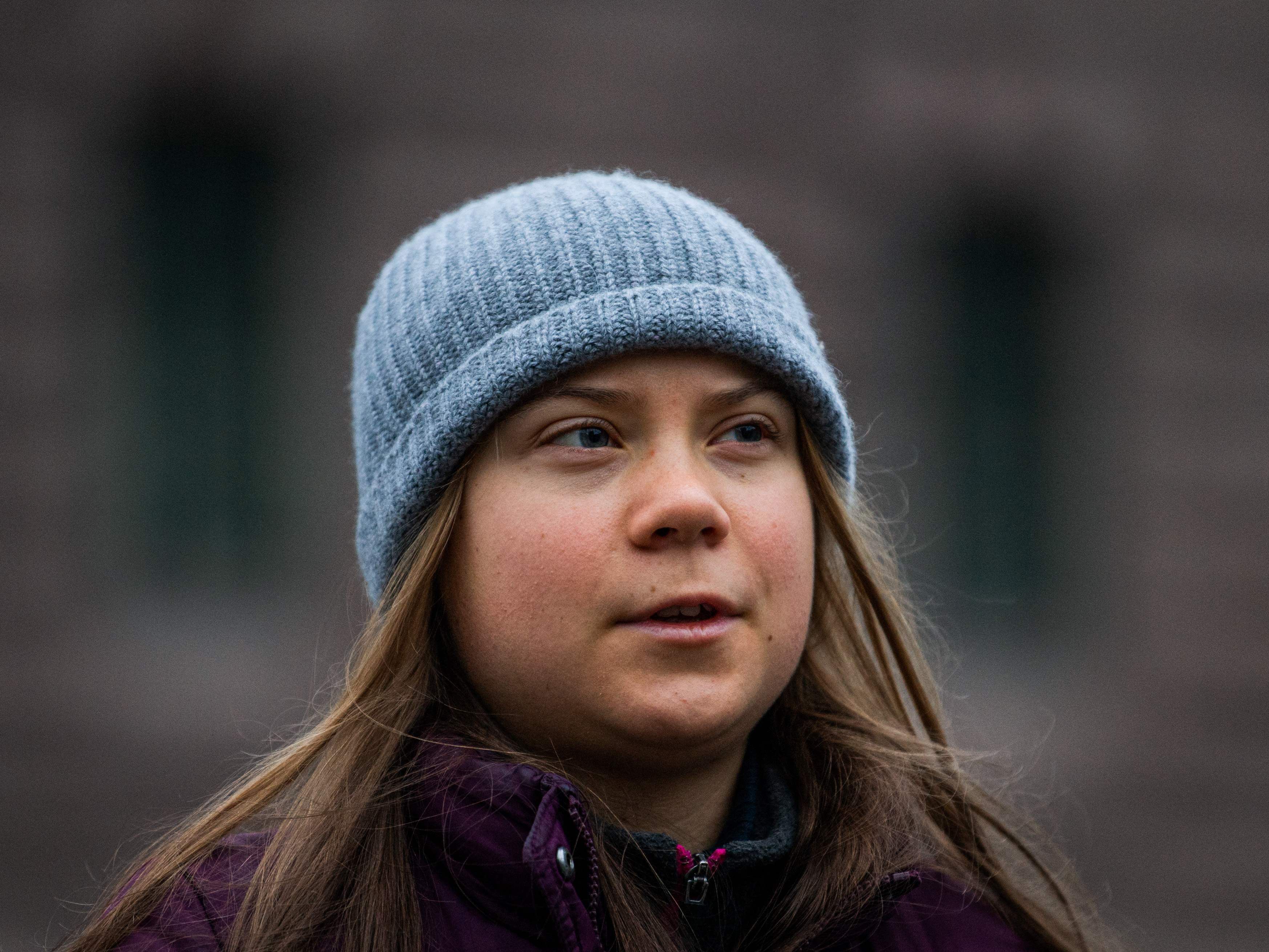 Thunberg demonstrierte vor der russischer Botschaft in Stockholm.