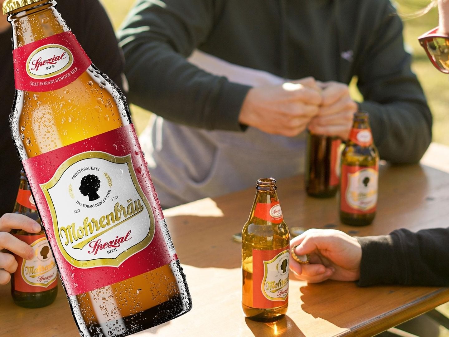 Das Mohrenbräu Spezial ist ab Mitte März 2022 auch in der handlichen 0,33-Liter-Leichtflasche erhältlich.