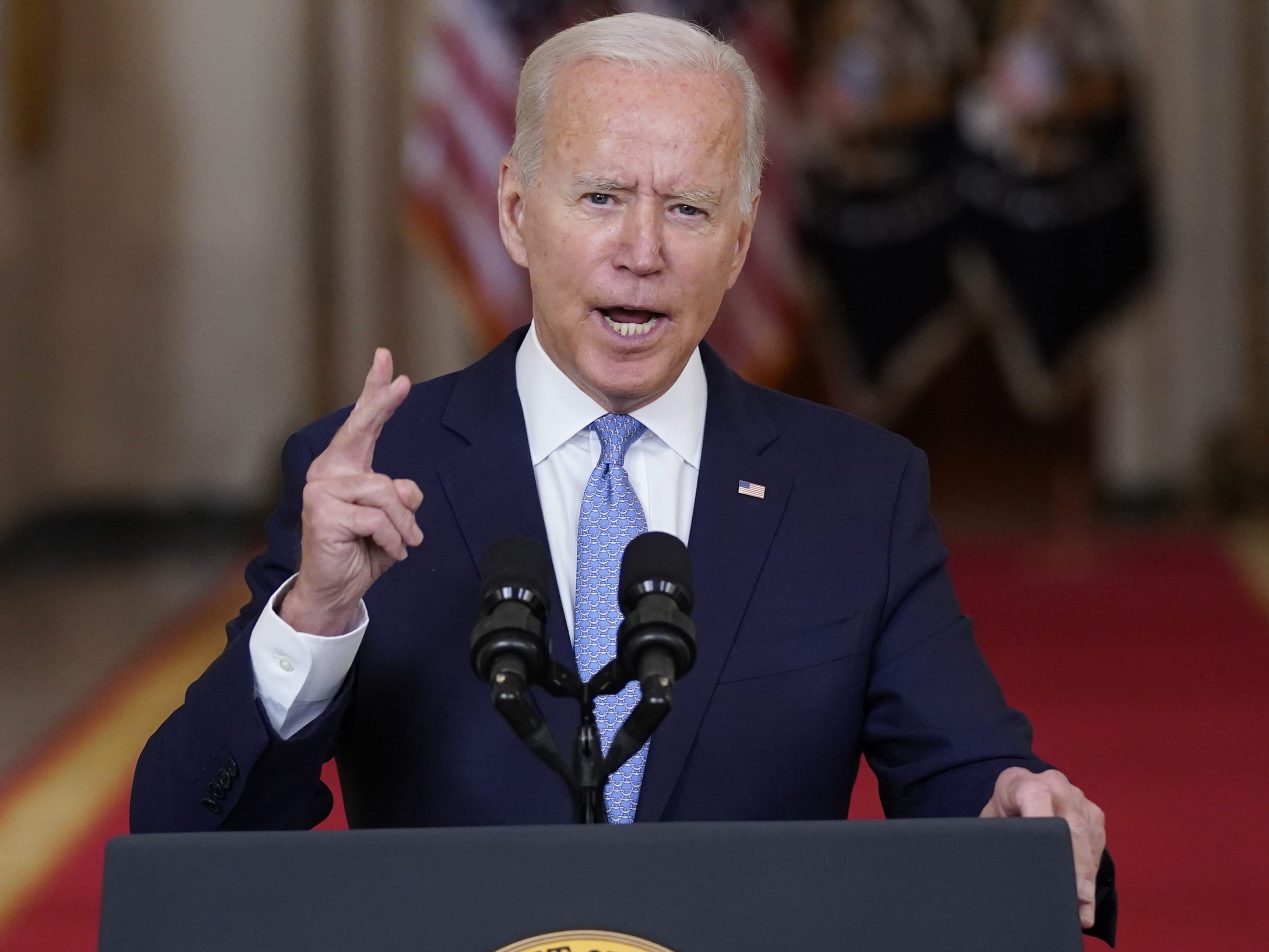 Biden verkündet neue Sanktionen gegen Russland.
