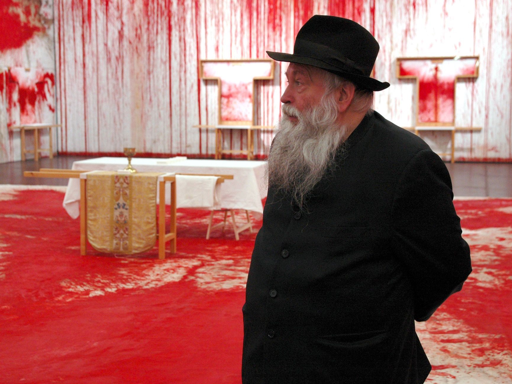 Hermann Nitsch, Mitbegründer des Wiener Aktionismus, starb am Montag im Krankenhaus von Mistelbach.