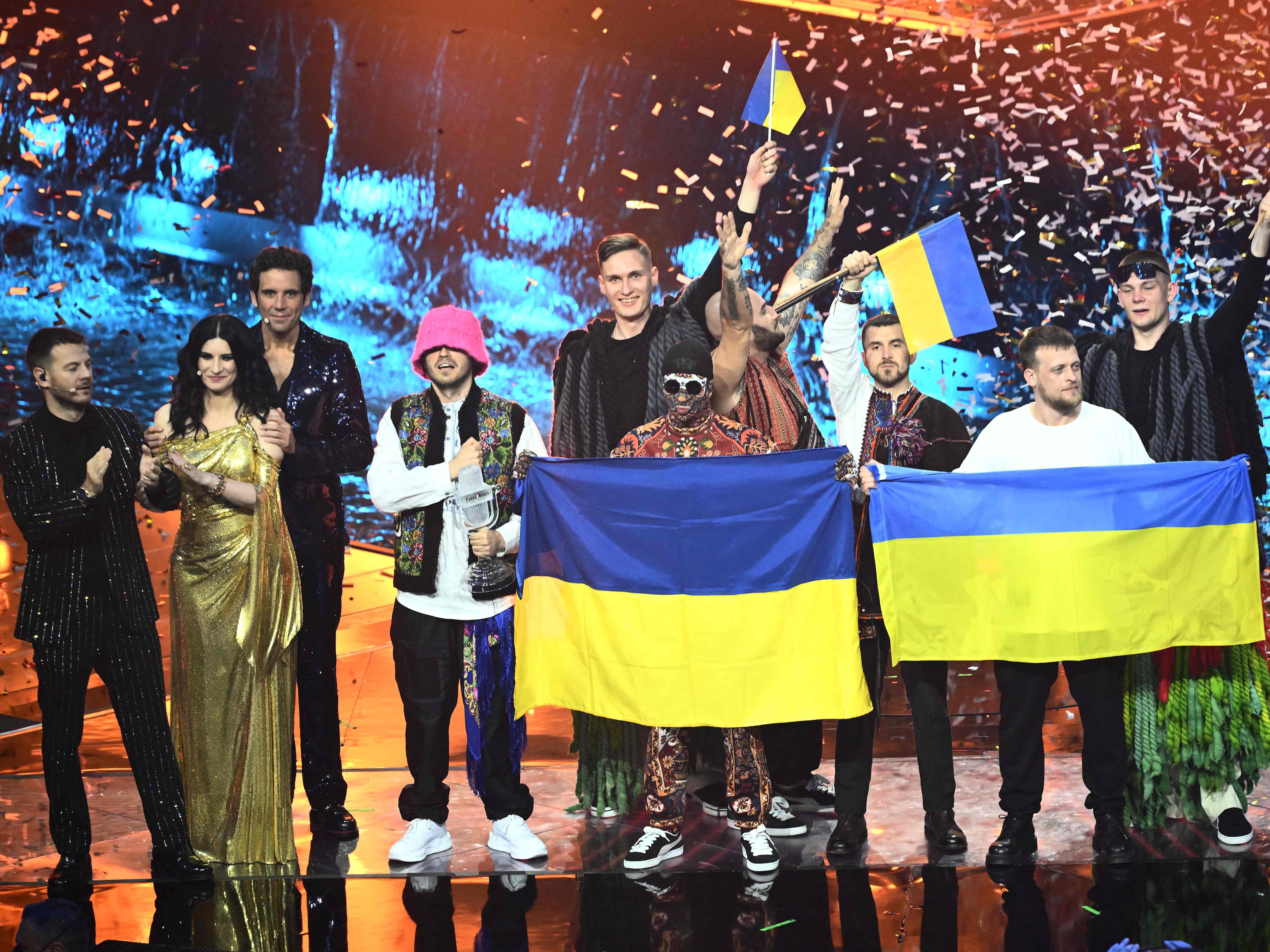 ESC-Favorit Kalush Orchestra aus der Ukraine holte den Sieg beim Song Conest in Turin.