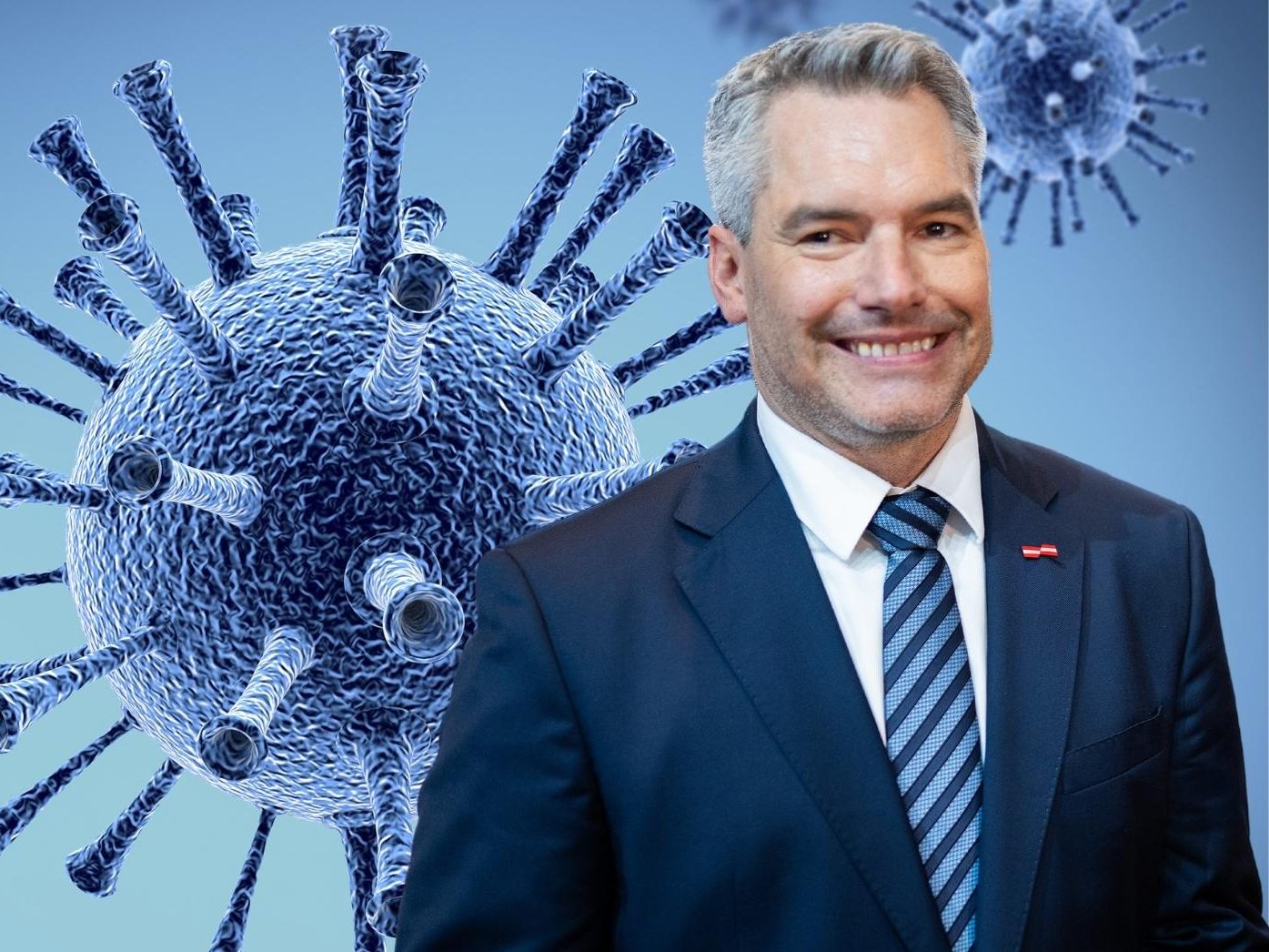 Mit einem Viren-Sager sorgte Nehammer für Aufregung.
