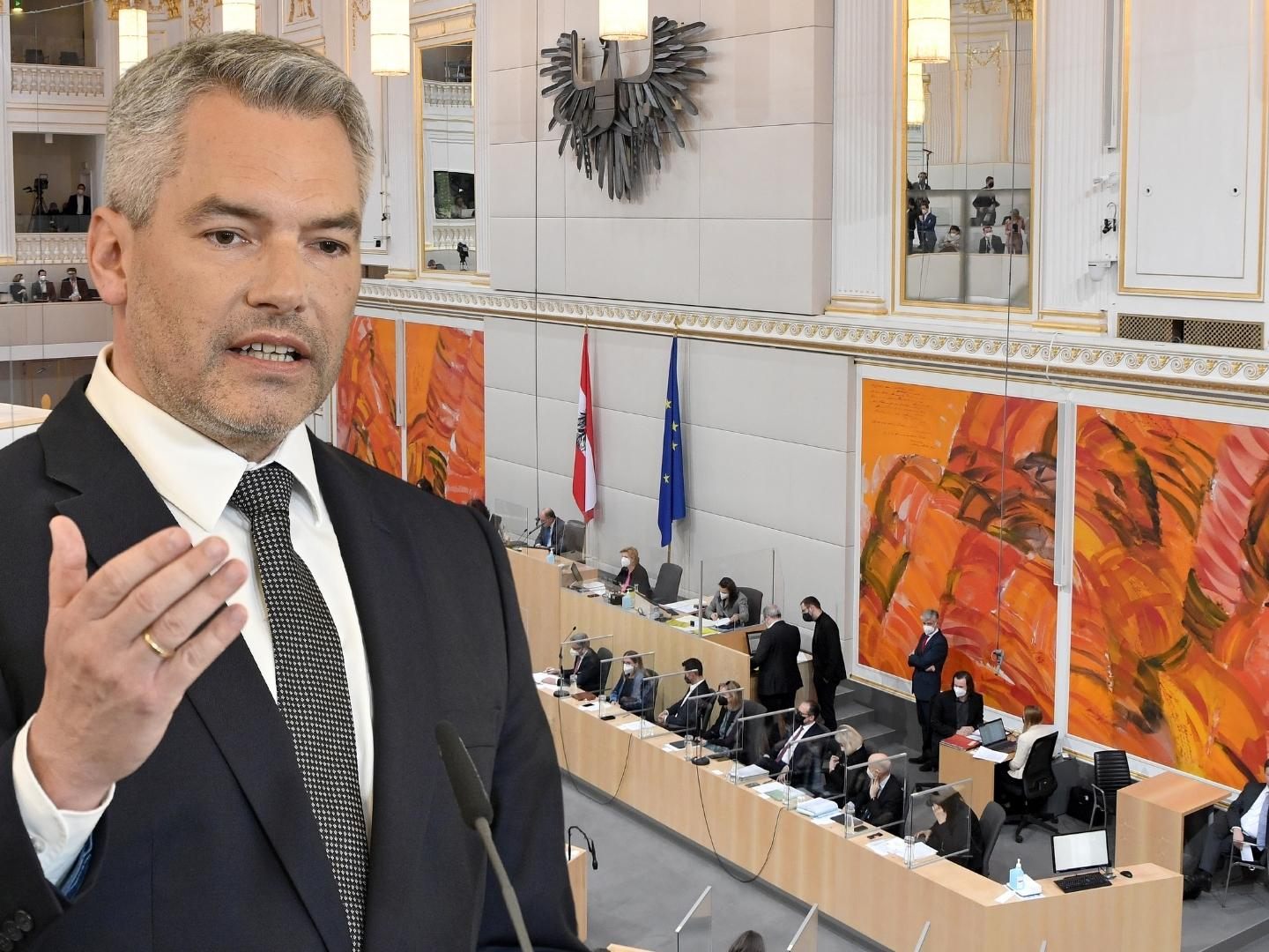 Heute: Nationalratssitzung mit u.a. Präsentation des neuen Regierungsteams durch Bundeskanzler Nehammer.