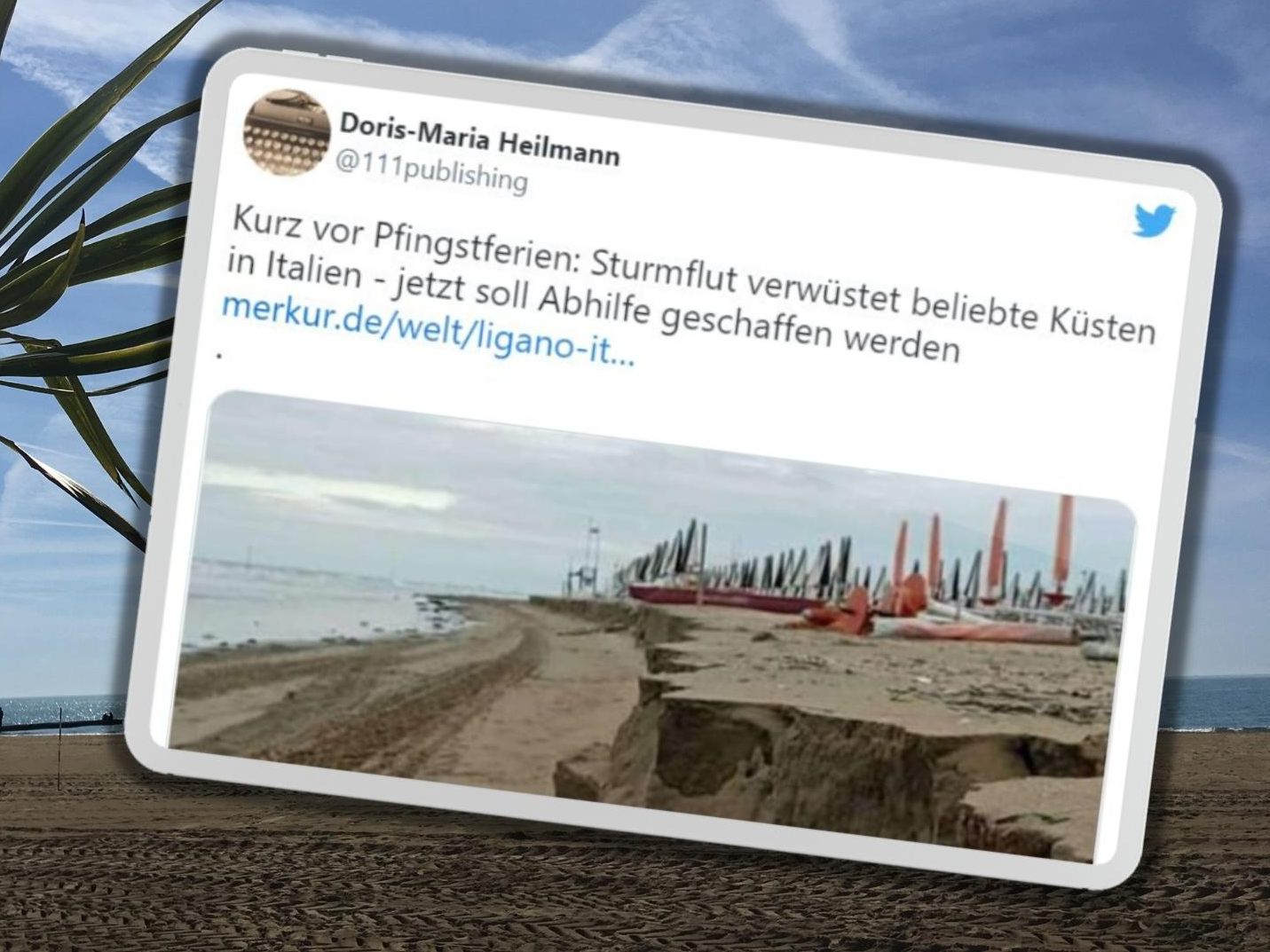 Ganze Strände wurden in Italien nach einem Unwetter zerfetzt.