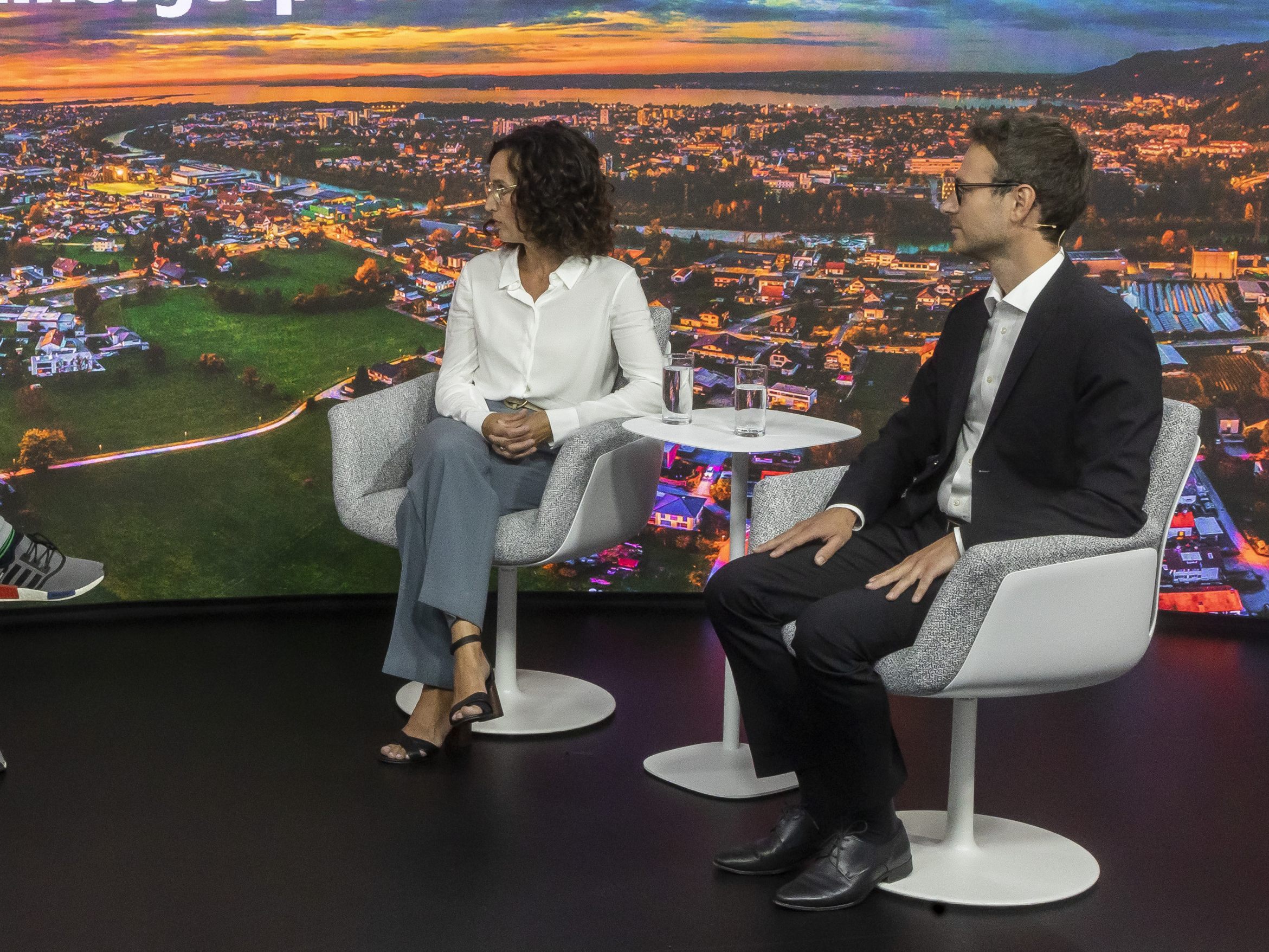 Eva Hammerer (Grünen-Klubobfrau), Daniel Zadra (Grünen-Landesrat)