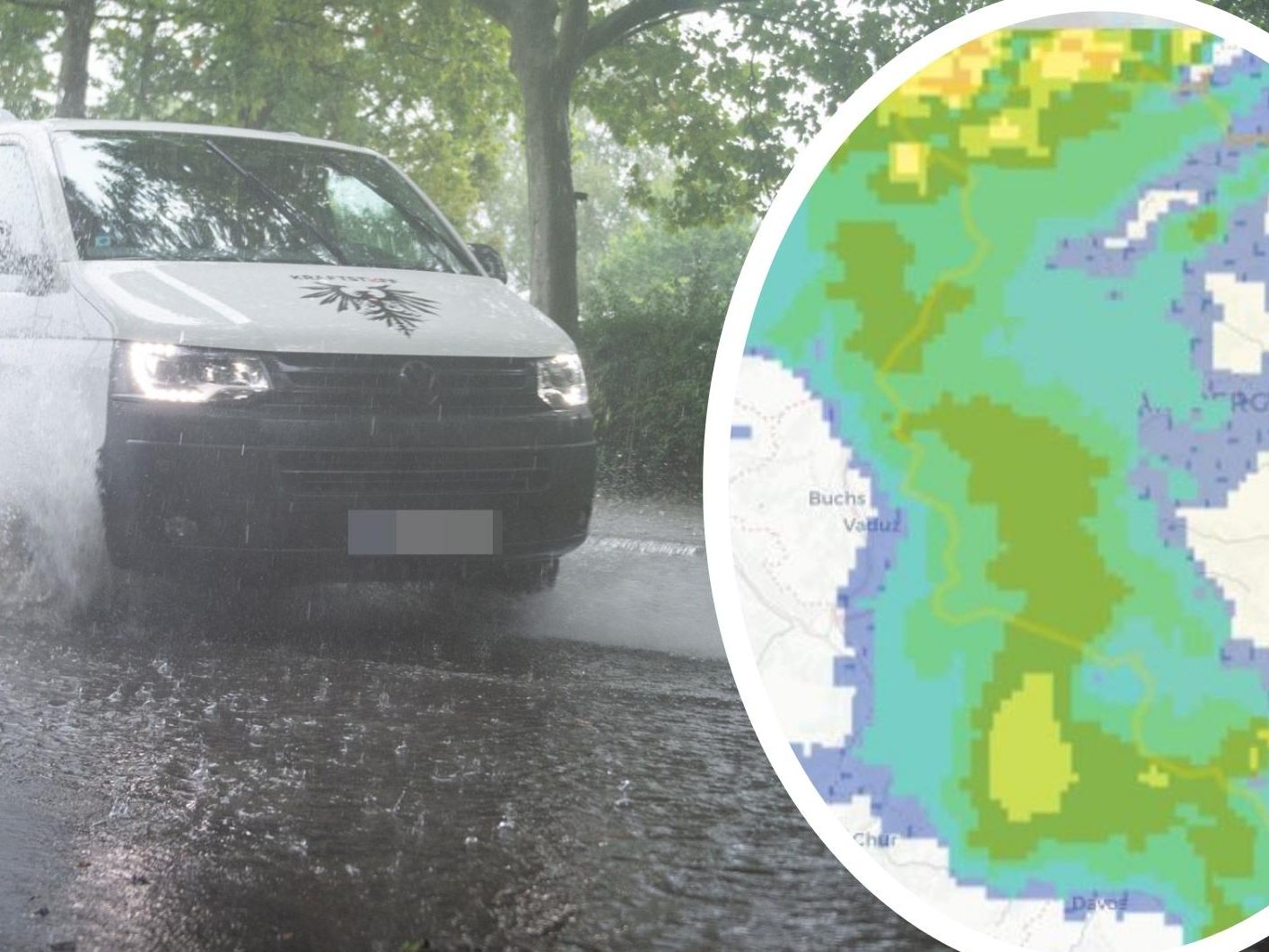 Mit Mittwochmorgen wird es in ganz Vorarlberg zu gewittrigen Schauern kommen.
