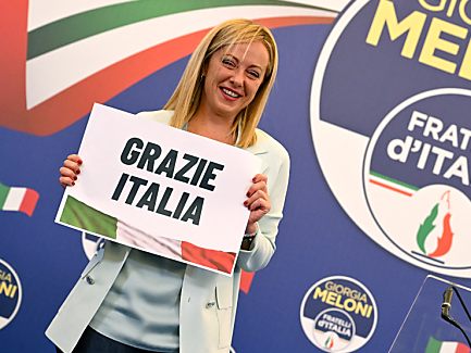 Kandidatin Meloni nach Sieg bei den Parlamentswahlen in Italien