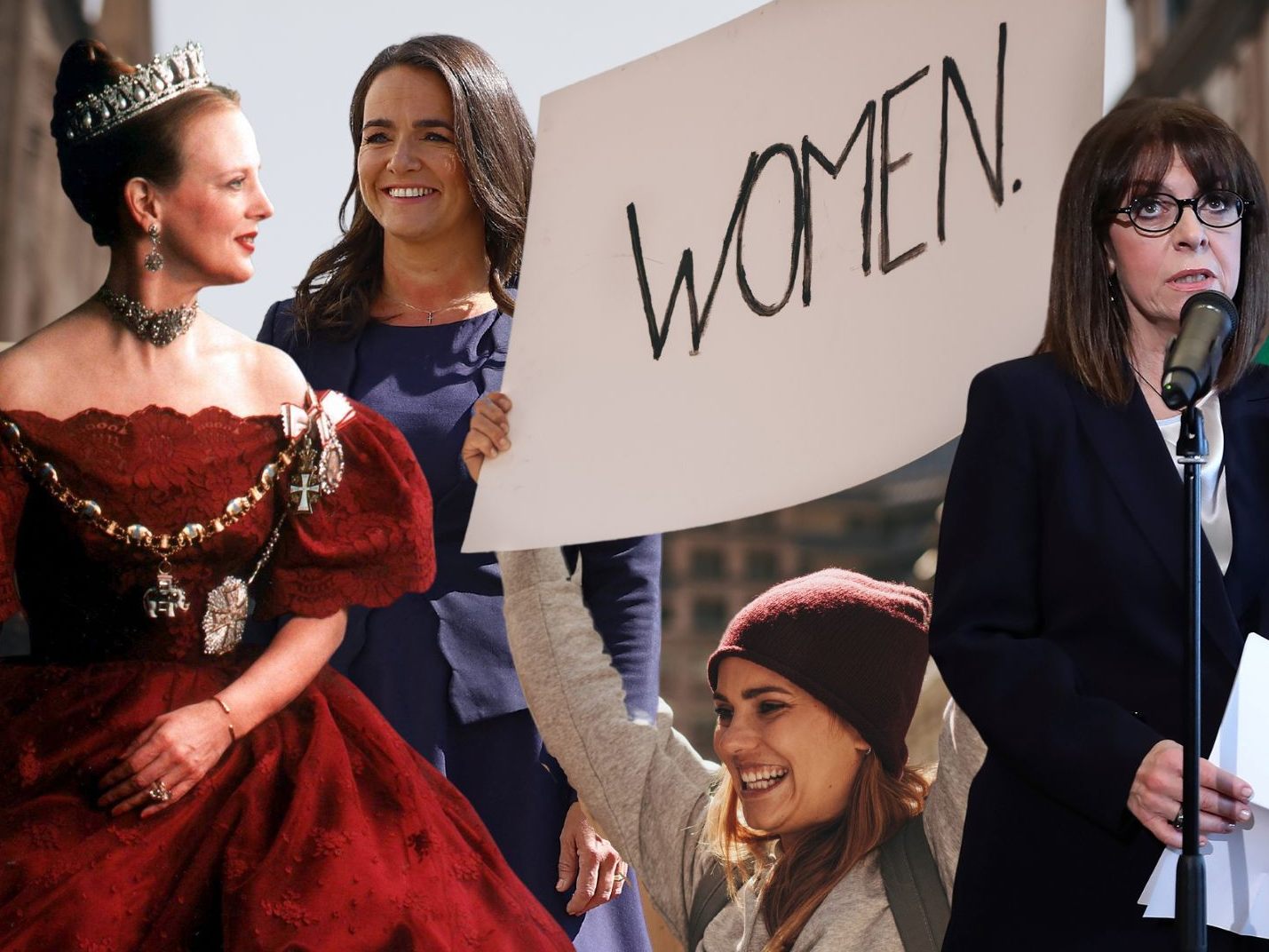 Nur vier EU-Staaten haben derzeit eine Frau an der politischen Spitze. V.l.: Dänemark (Königin Margrethe II.) sowie Ungarn (Präsidentin Katalin Novák), Griechenland (Katerina Sakellaropoulou) und die Slowakei (Zuzana Čaputová).