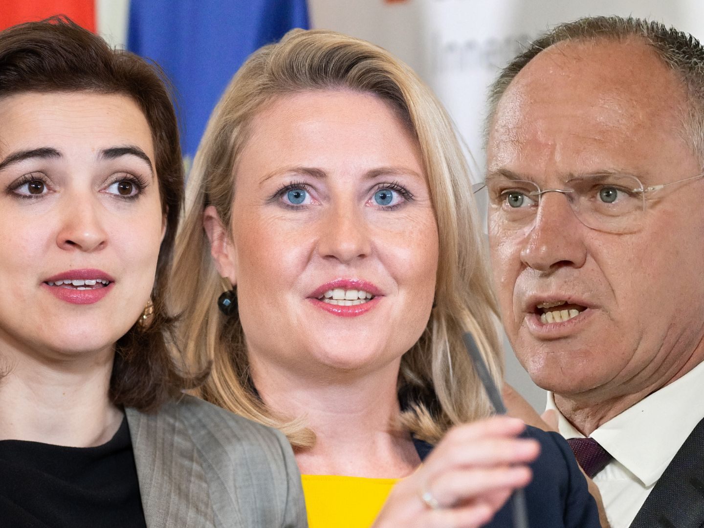 Alma Zadic, Susanne Raab, Gerhard Karner.