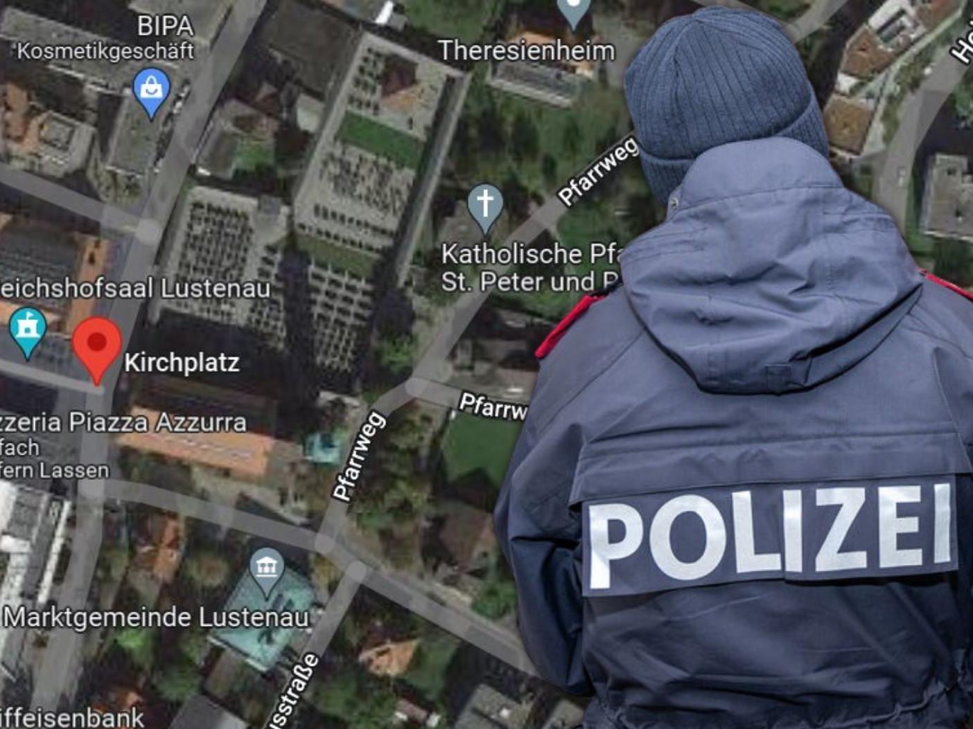 Der Raubüberfall ereignete sich nahe des Kirchplatzes in Lustenau.